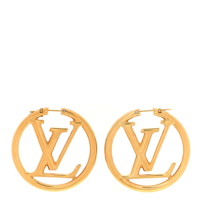 Louis Vuitton Metal Louise Hoop Earrings Gold 1 of 5