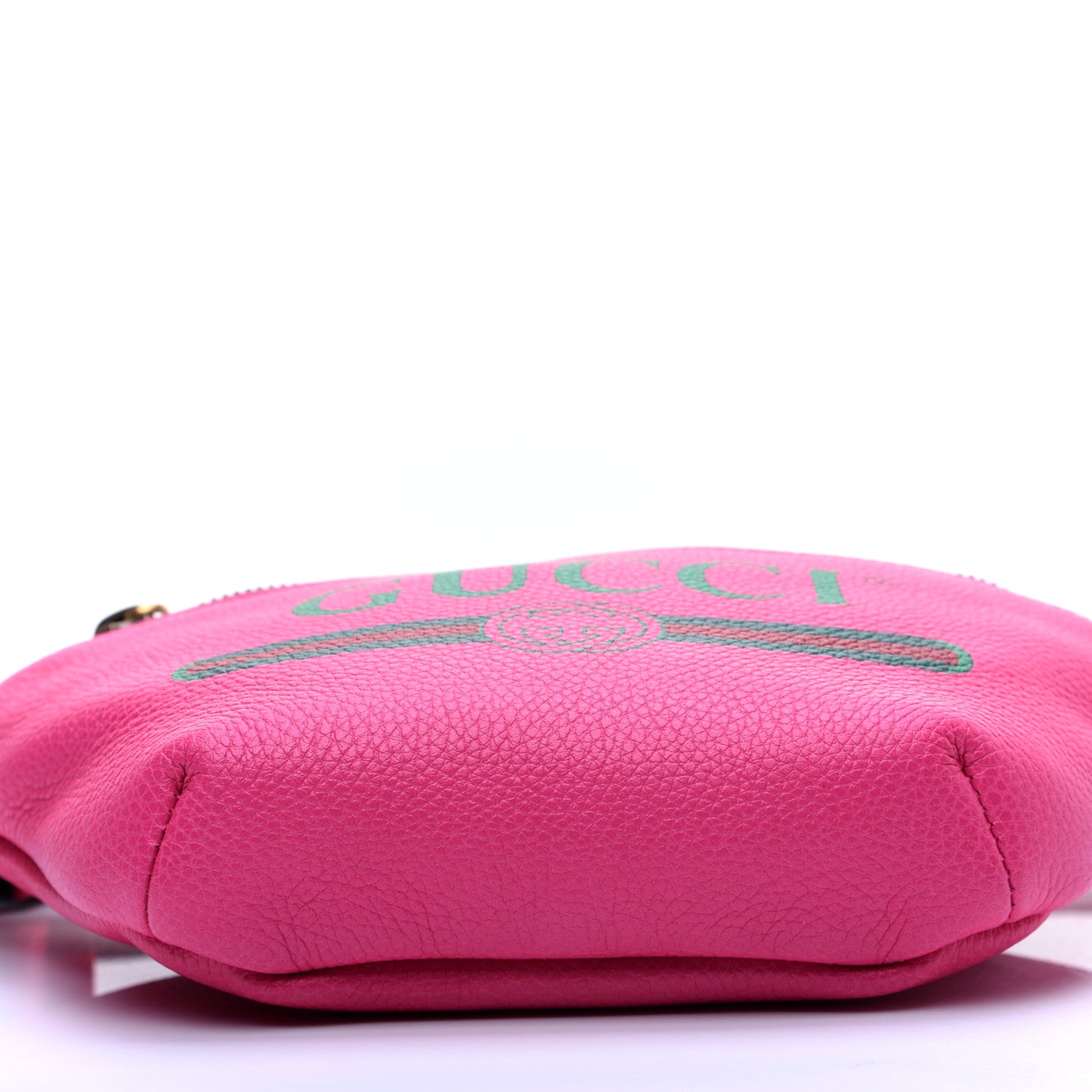 Gucci Grained Calfskin Small Logo Belt Bag Box Pink Green 10 of 12