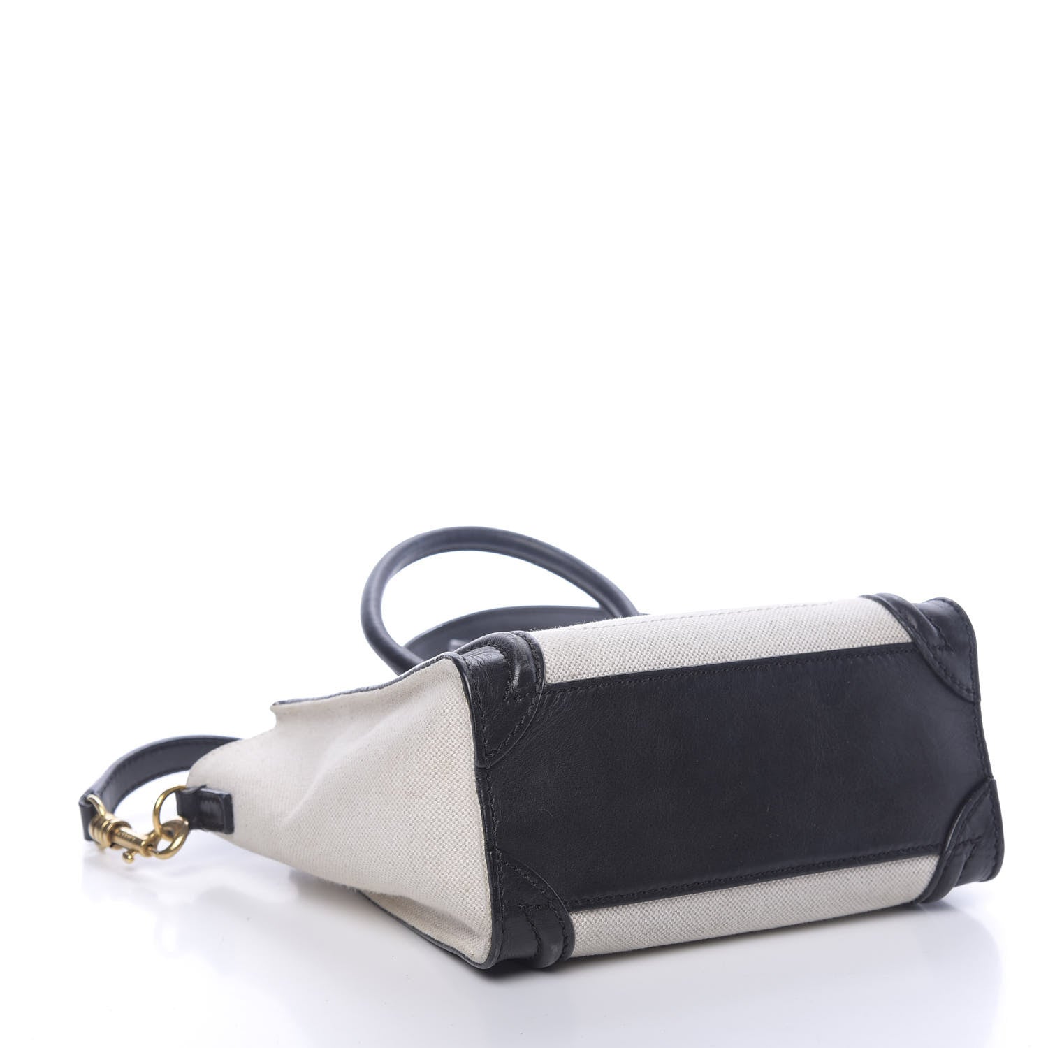 Celine Natural Canvas Smooth Calfskin Nano Luggage Cream 4 of 16