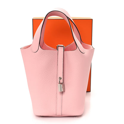 Hermes Taurillon Clemence Picotin Lock 18 PM Rose Sakura 12 of 12