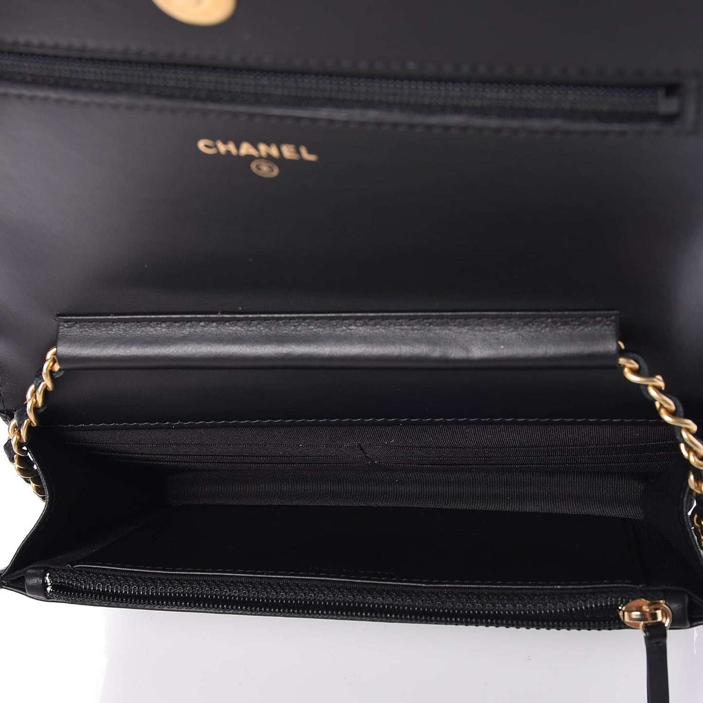 Caviar Quilted Boy Wallet On Chain WOC Black