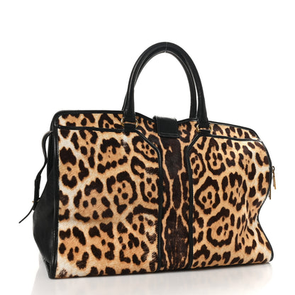 Saint Laurent Pony Hair Leopard Print Large Cabas Chyc Black 3 of 9