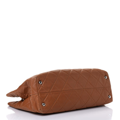 Chanel Calfskin Quilted Large In the Business Tote Dark Beige 3 of 4