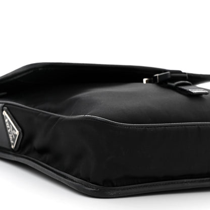 Prada Tessuto Nylon Saffiano Logo Messenger Bag Black 9 of 11