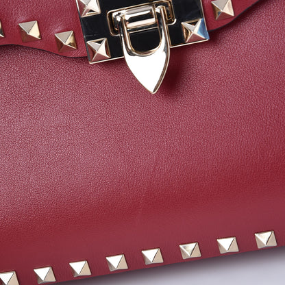 Valentino Garavani Vitello Medium Rockstud Flap Saddle Bag Scarlet 8 of 8