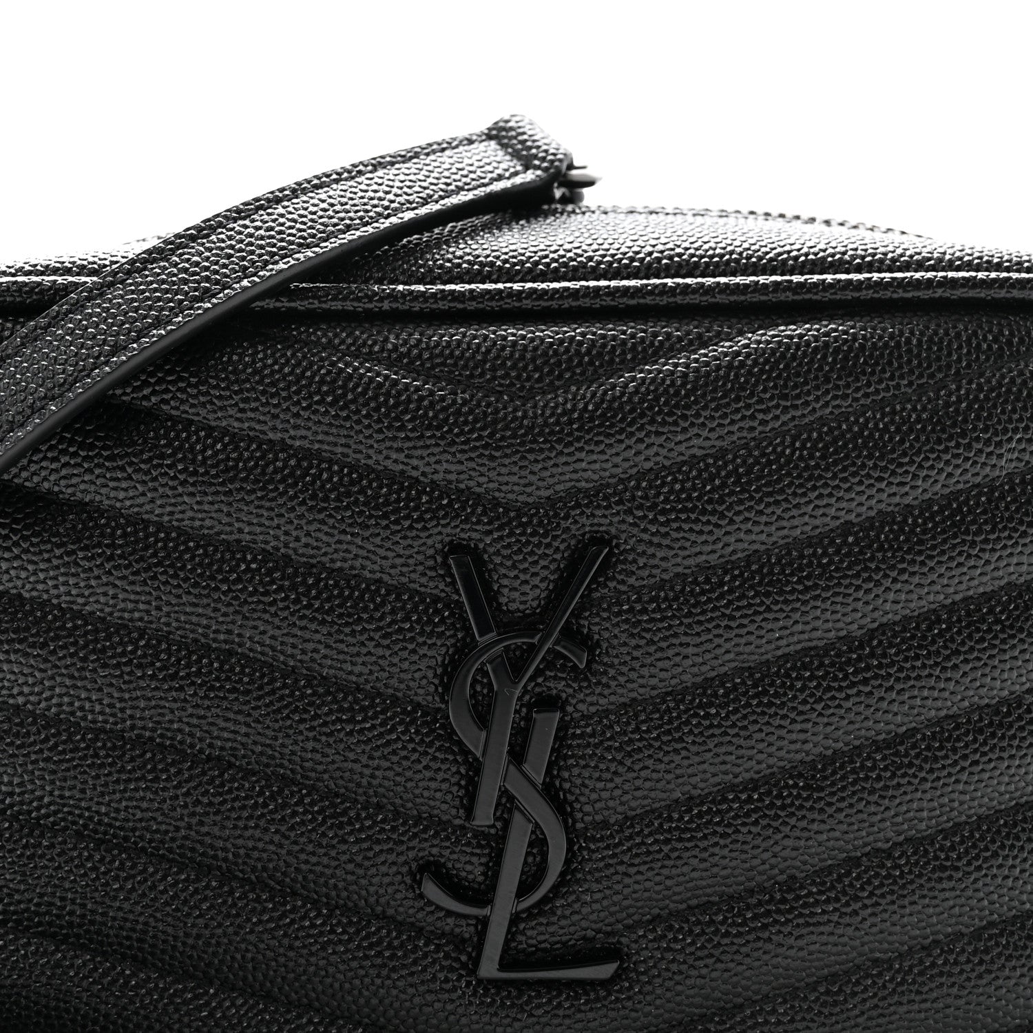 Saint Laurent Grain De Poudre Matelasse Monochrome Monogram Mini Lou Camera Bag Black 8 of 10