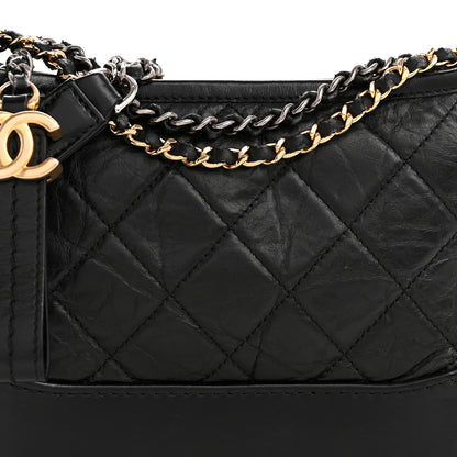 Chanel Aged Calfskin Quilted Small Gabrielle Hobo Black 8 of 13