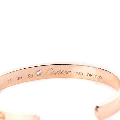 Cartier 18K Pink Gold Pink Sapphire LOVE Cuff Bracelet 16 4 of 4