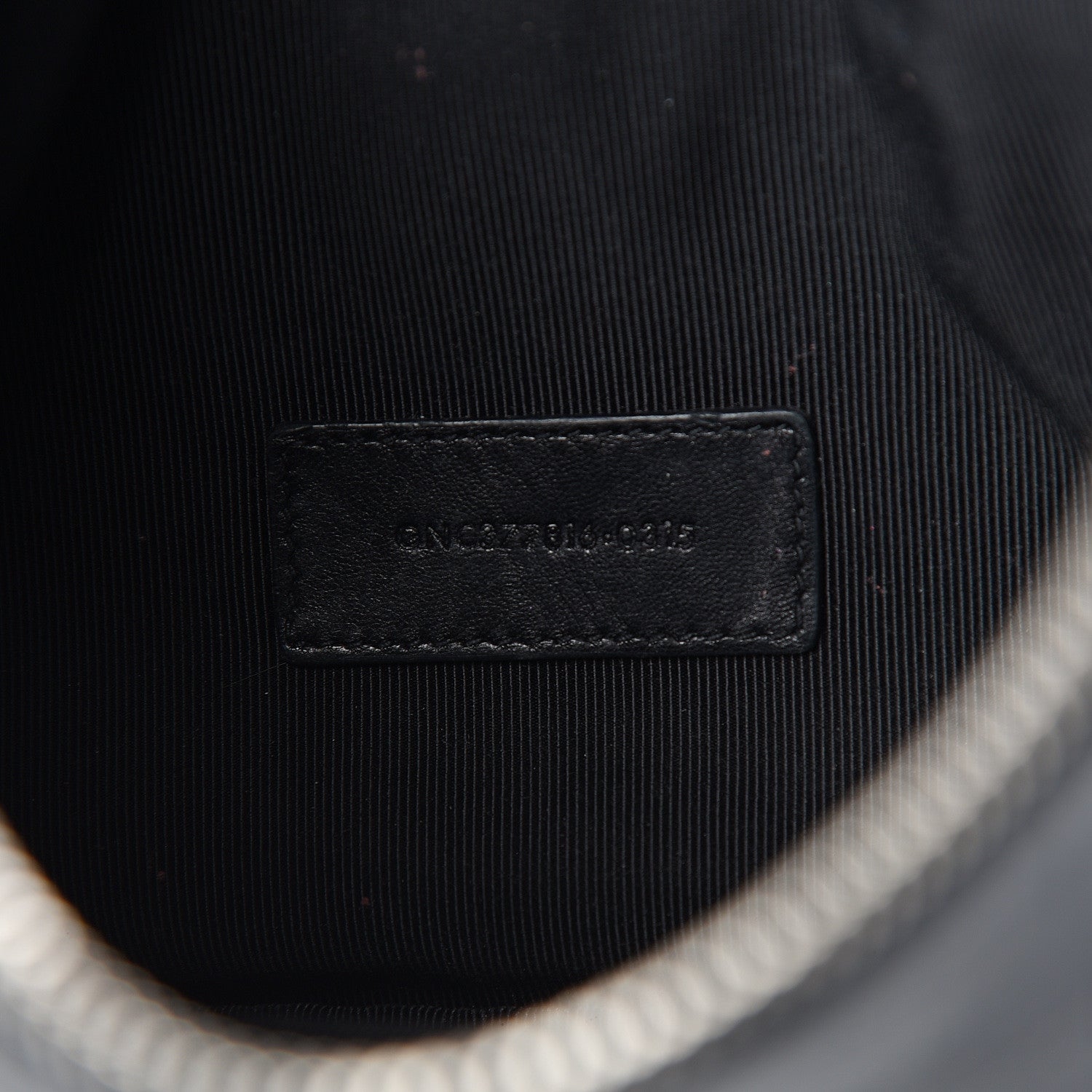 Saint Laurent Calfskin Crocodile Embossed Monogram Zip Pouch Black 6 of 8