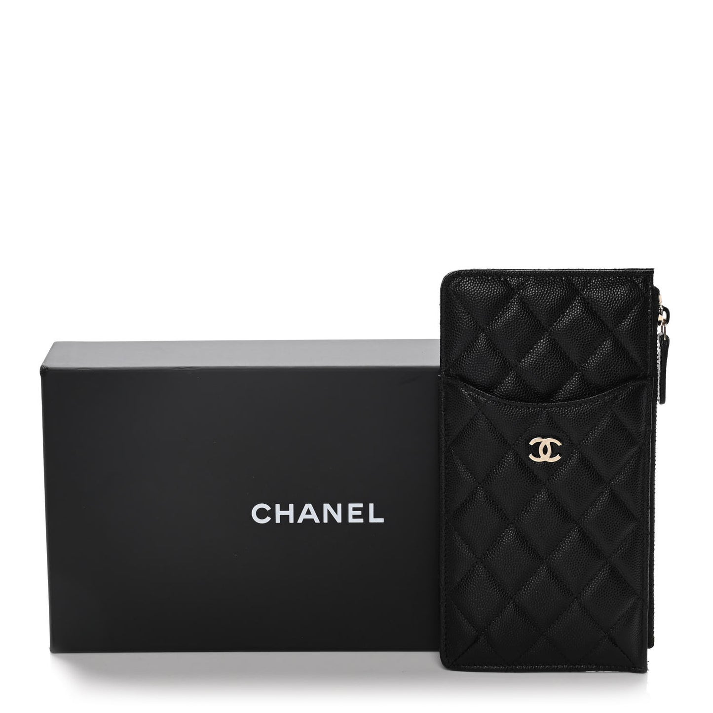 Caviar Quilted Classic iPhone Pouch Black