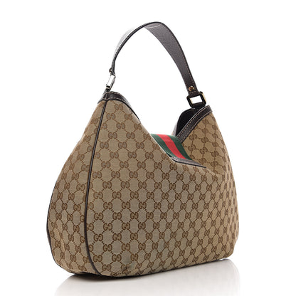 Gucci Monogram Large New Ladies Web Hobo Dark Brown 2 of 9
