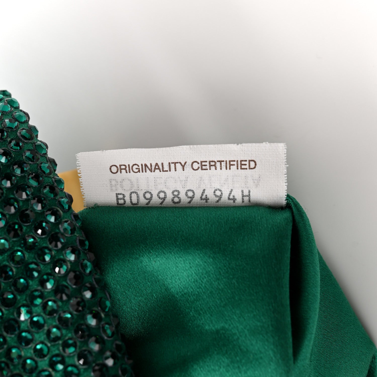 Bottega Veneta Crystal Embellished Satin Mini Hotfix Jodie Emerald 7 of 10
