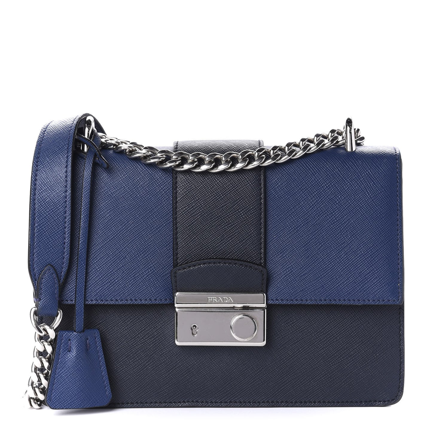 Saffiano Pattina Crossbody Bag Bluette Baltico