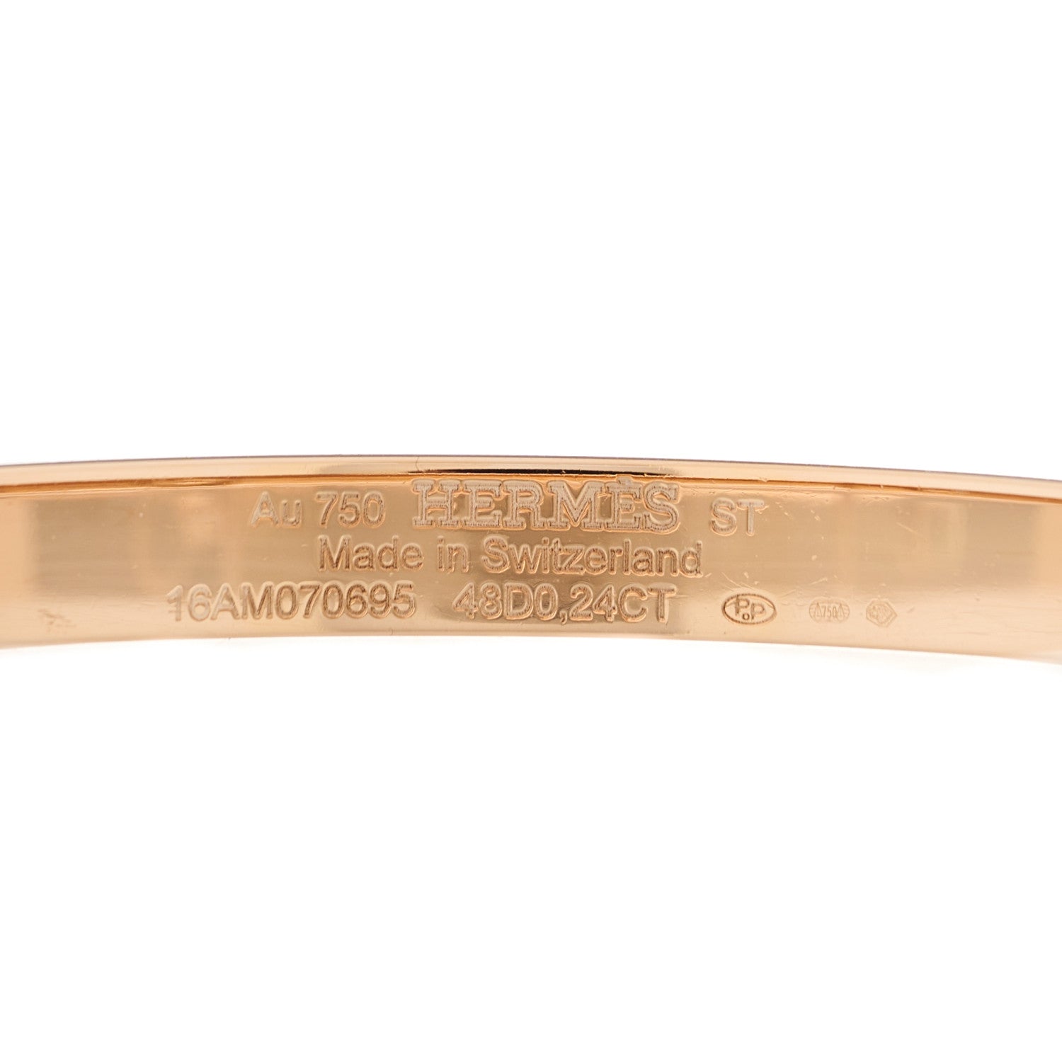 Hermes 18K Rose Gold Diamond PM Collier De Chien Bracelet ST 3 of 4