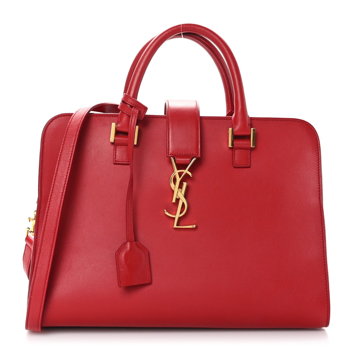 Calfskin Small Monogram Cabas Lipstick Red