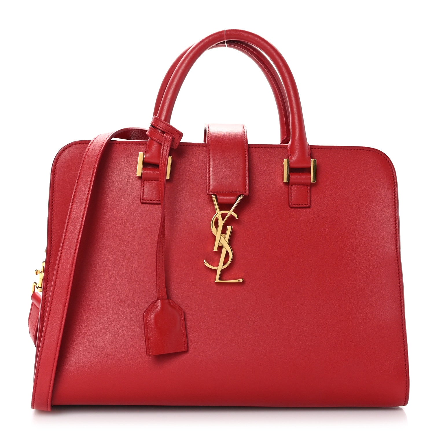 Saint Laurent Calfskin Small Monogram Cabas Lipstick Red 1 of 8