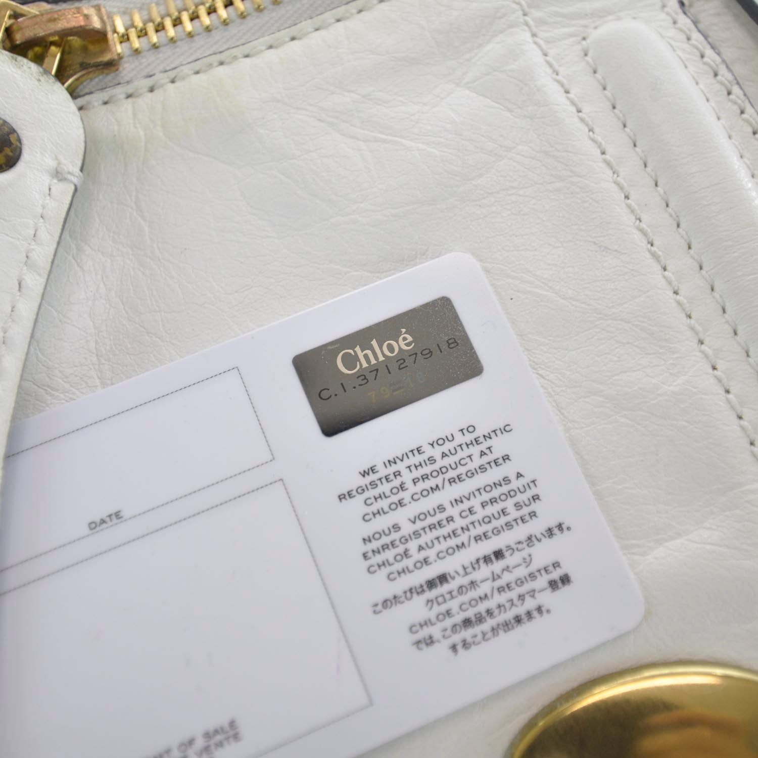 Chloe Leather Bay Tote White 9 of 9