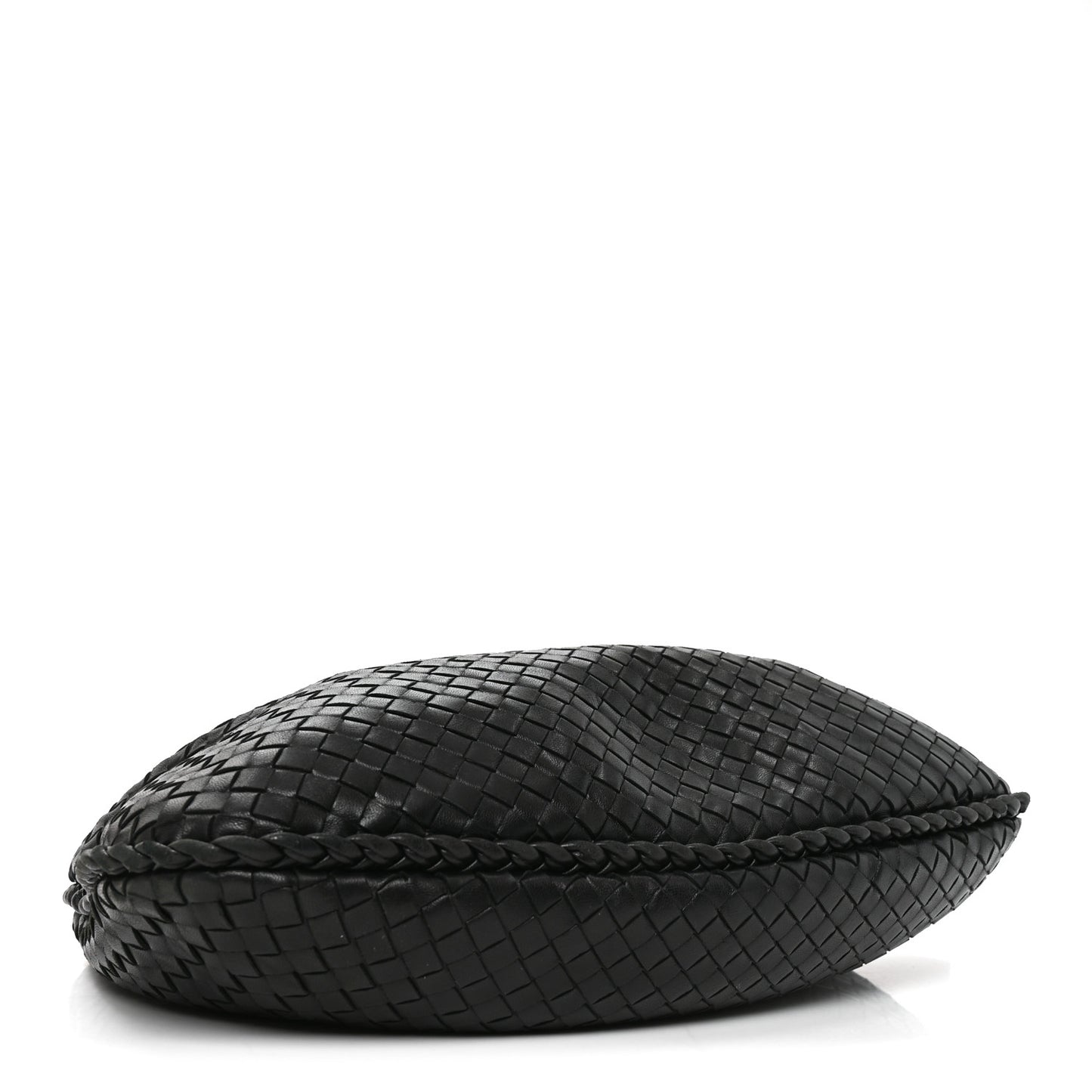 Nappa Intrecciato Medium Belly Veneta Hobo Black