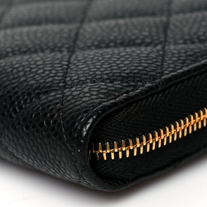 Chanel Caviar Quilted Large Gusset Zip Around Wallet Black 11 of 12