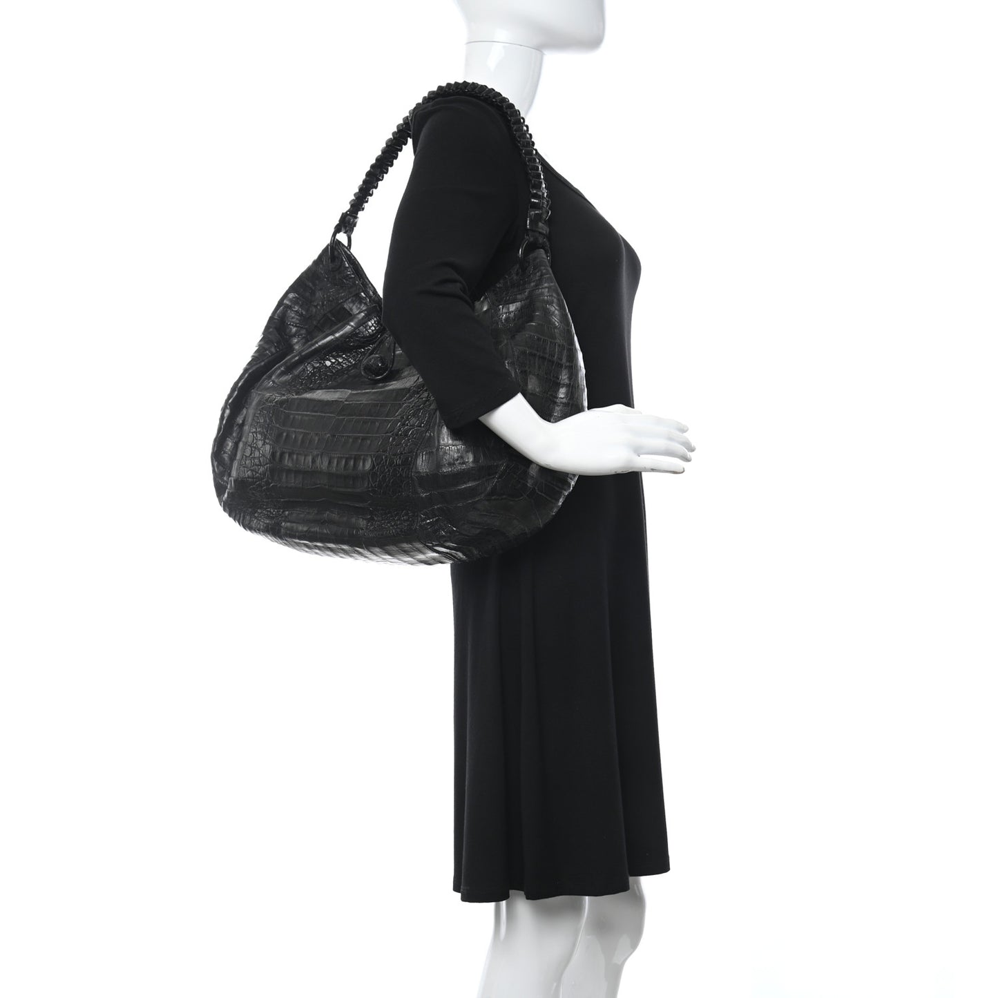 Crocodile Hobo Black