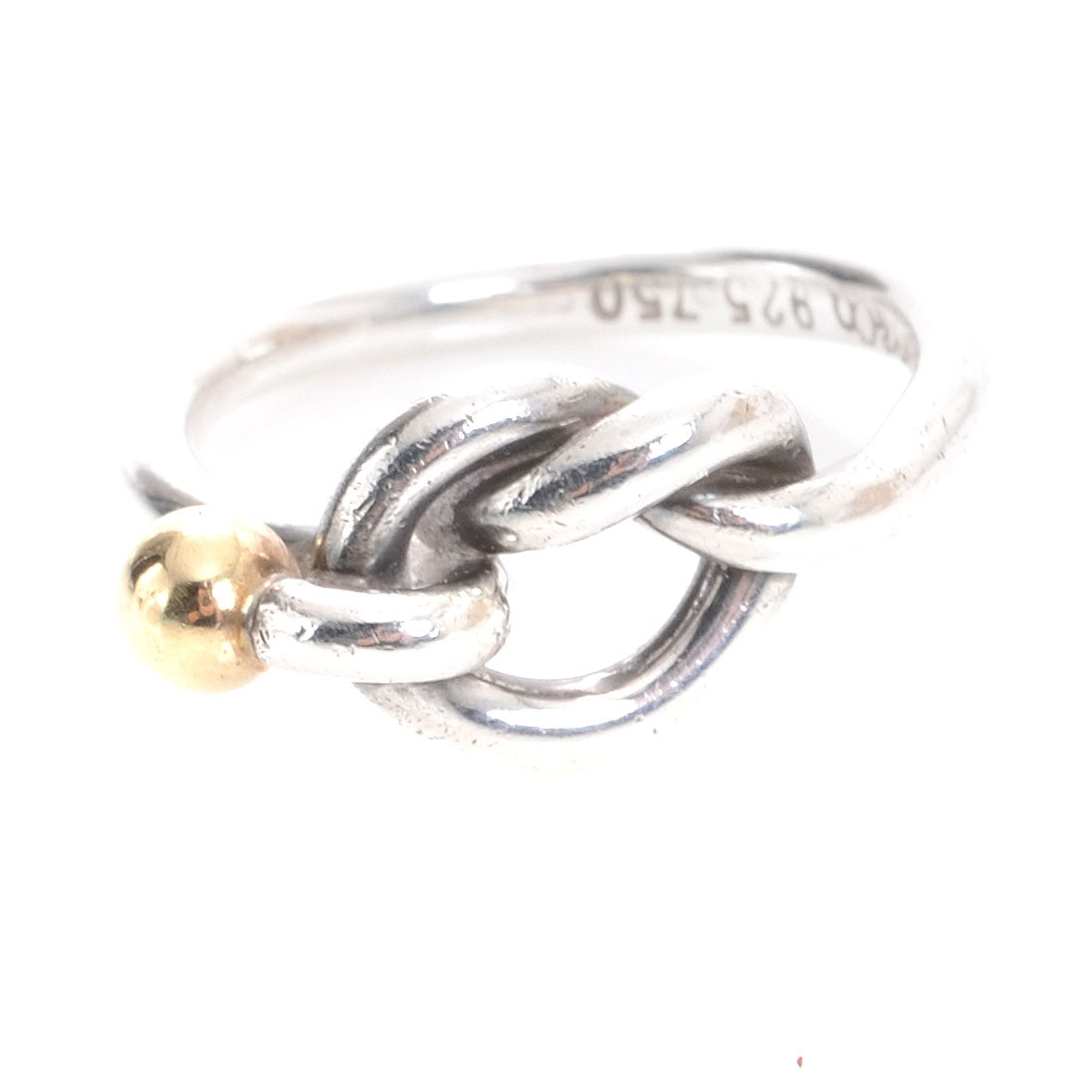 Tiffany Sterling Silver and 18K Yellow Gold Love Knot Ring 4 4 of 5