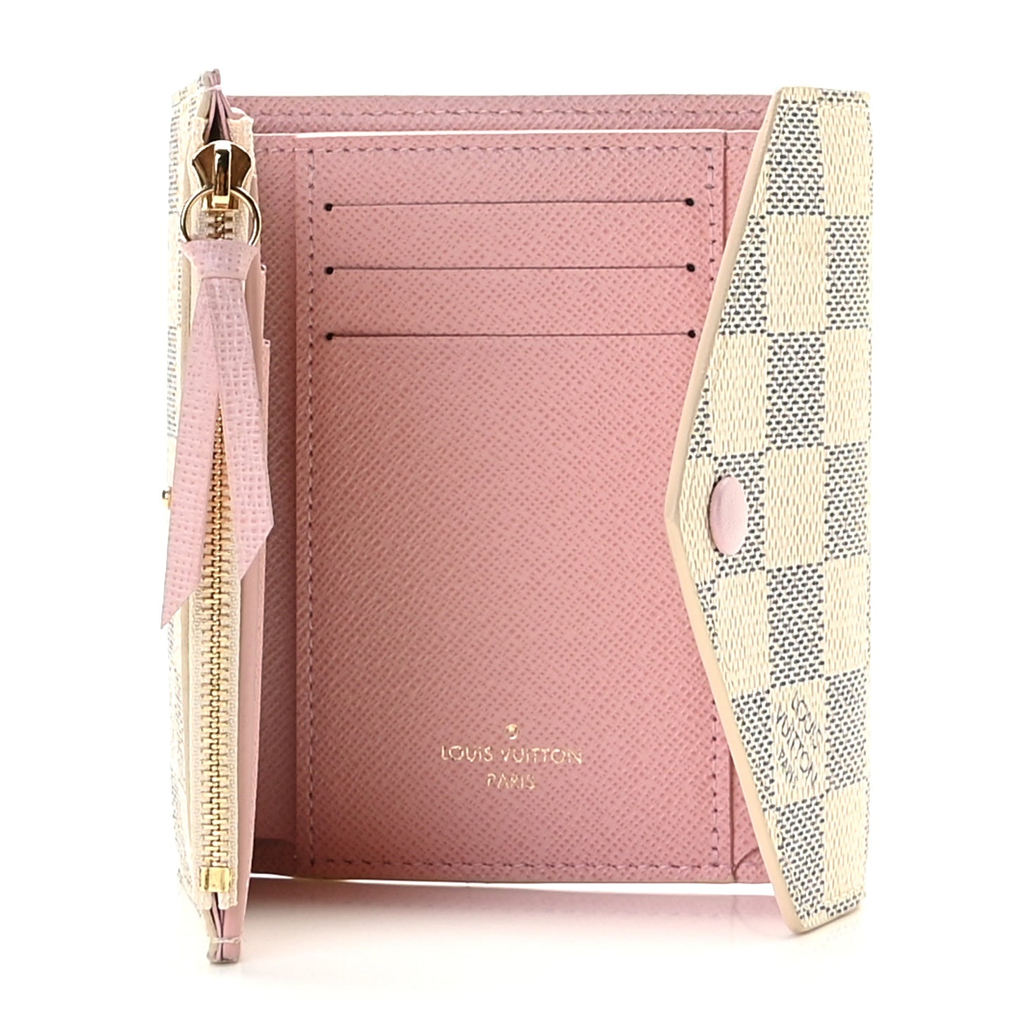 Damier Azur Victorine Wallet Rose Ballerine