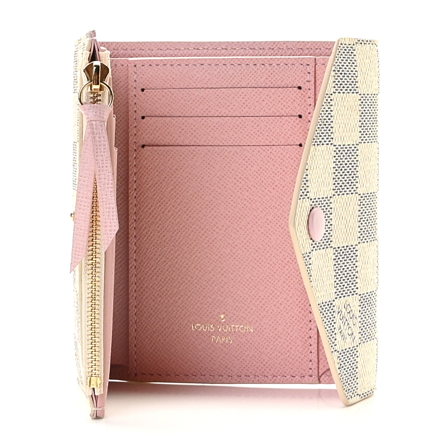 Louis Vuitton Damier Azur Victorine Wallet Rose Ballerine 5 of 9