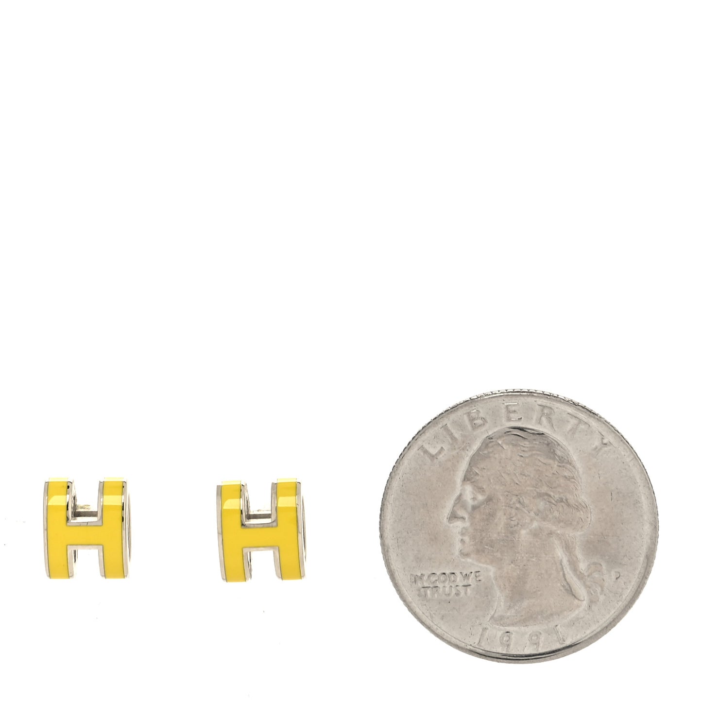 Palladium Lacquered Pop H Earrings Jaune Sature