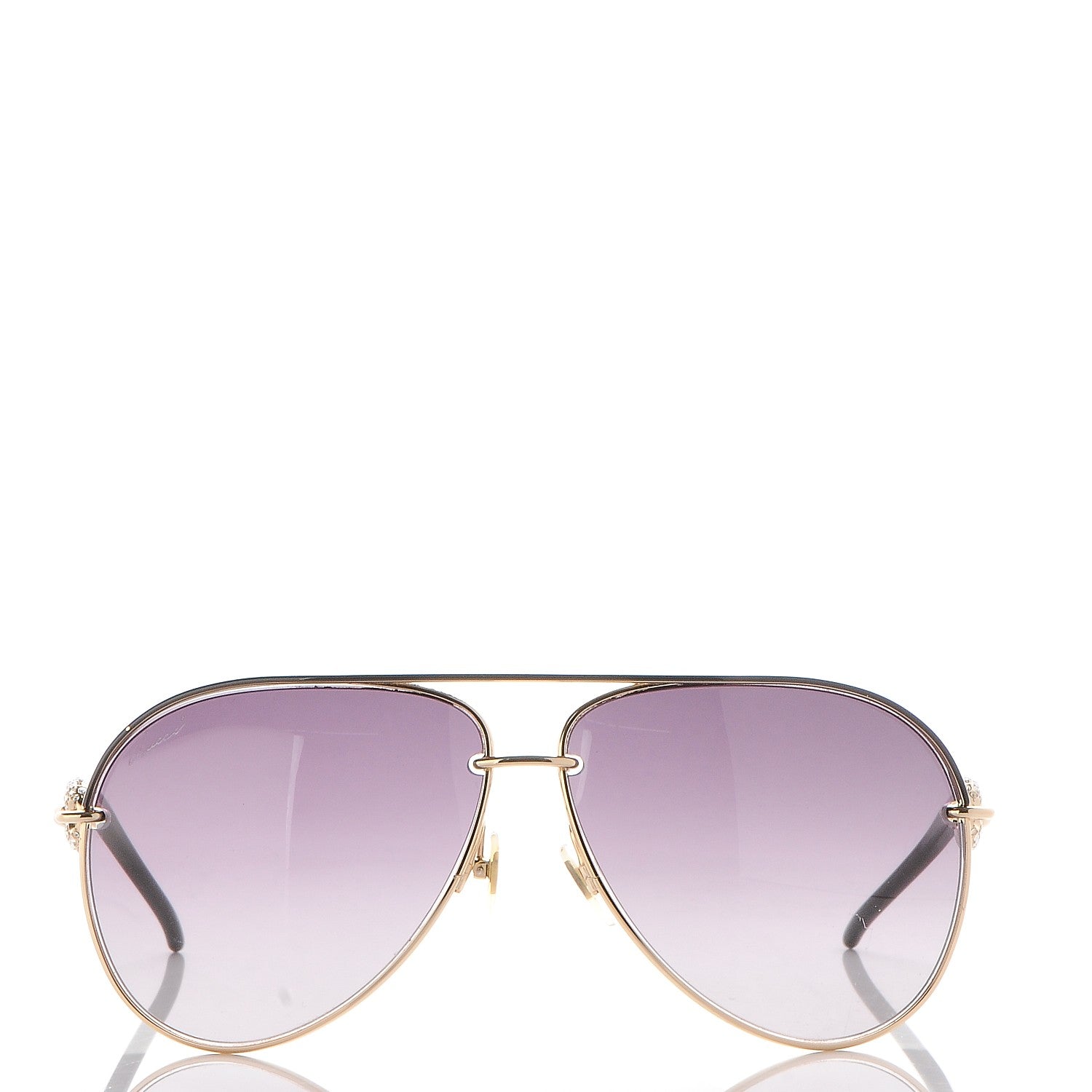 Gucci Aviator Crystal Marina Chain Sunglasses 4230/N/S Gold 2 of 10