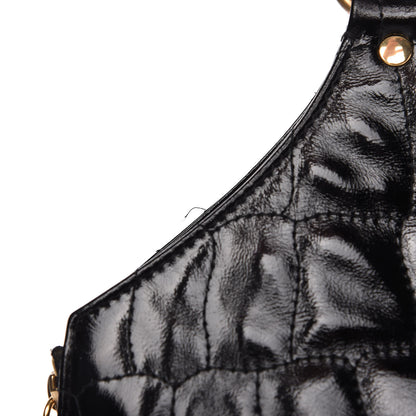 Saint Laurent Patent Crocodile Embossed Tribute Tote Black 12 of 13