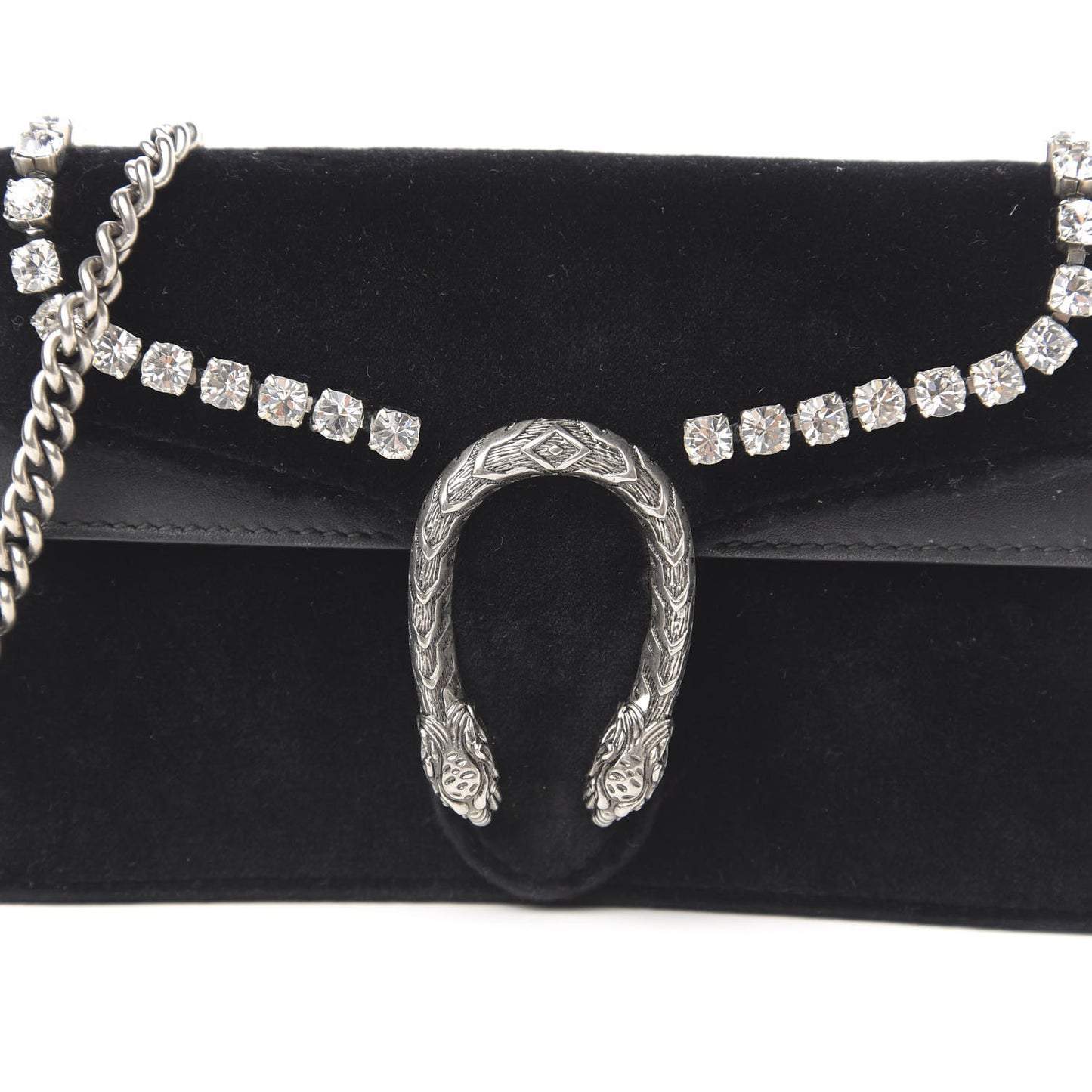 Velvet Crystal Super Mini Dionysus Shoulder Bag Black