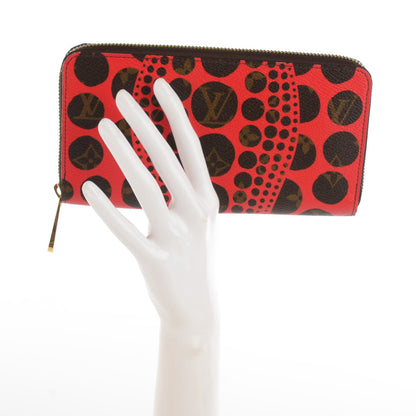 Louis Vuitton Monogram Kusama Pumpkin Dots Zippy Wallet Red 2 of 7