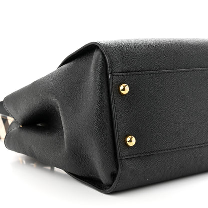 Burberry Soft Grain Calfskin Medium Buckle Tote Black 10 of 11
