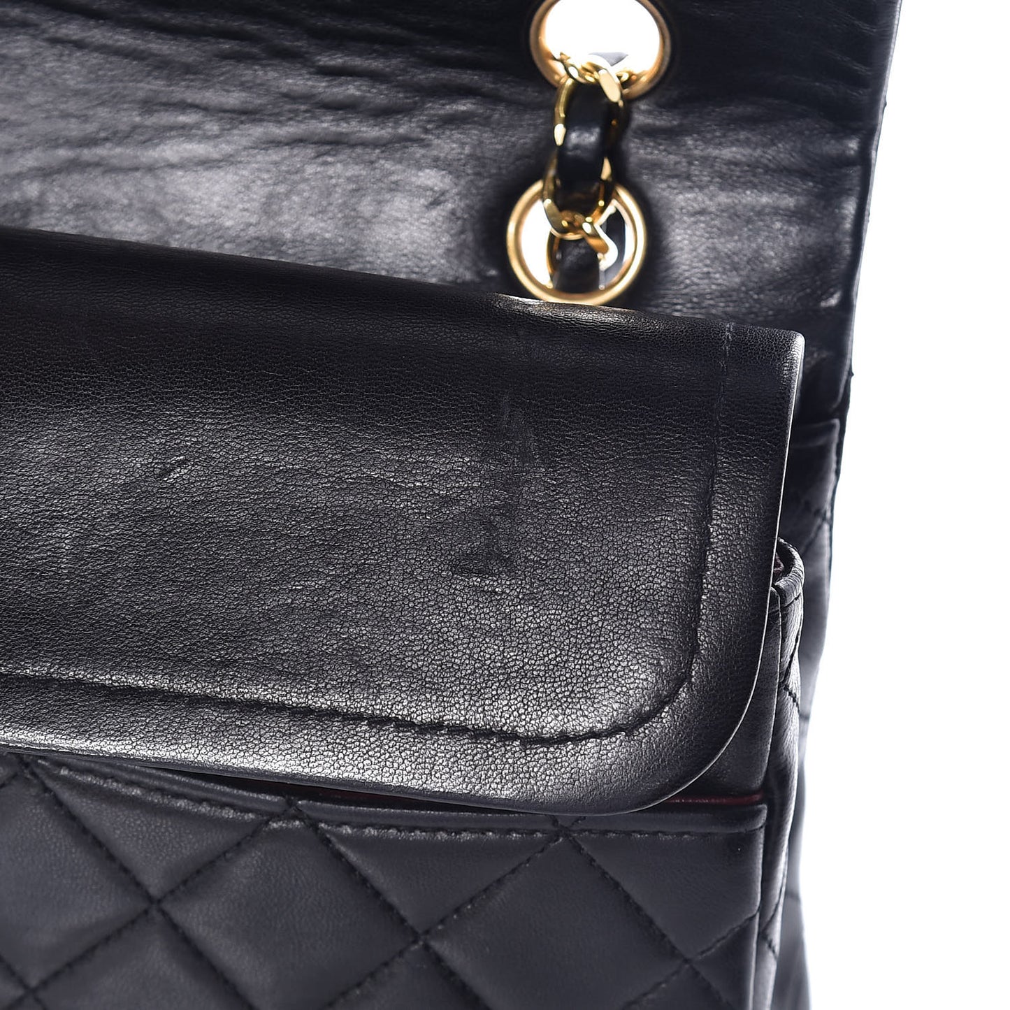 Lambskin Quilted Medium Double Flap Bag Black
