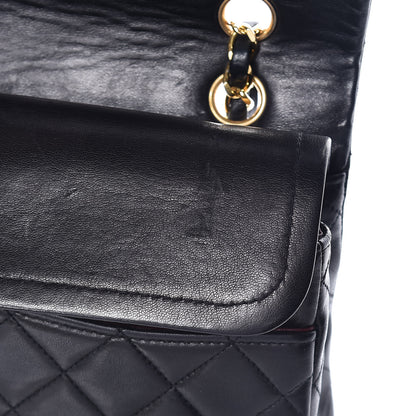 Chanel Lambskin Quilted Medium Double Flap Bag Black 17 of 18