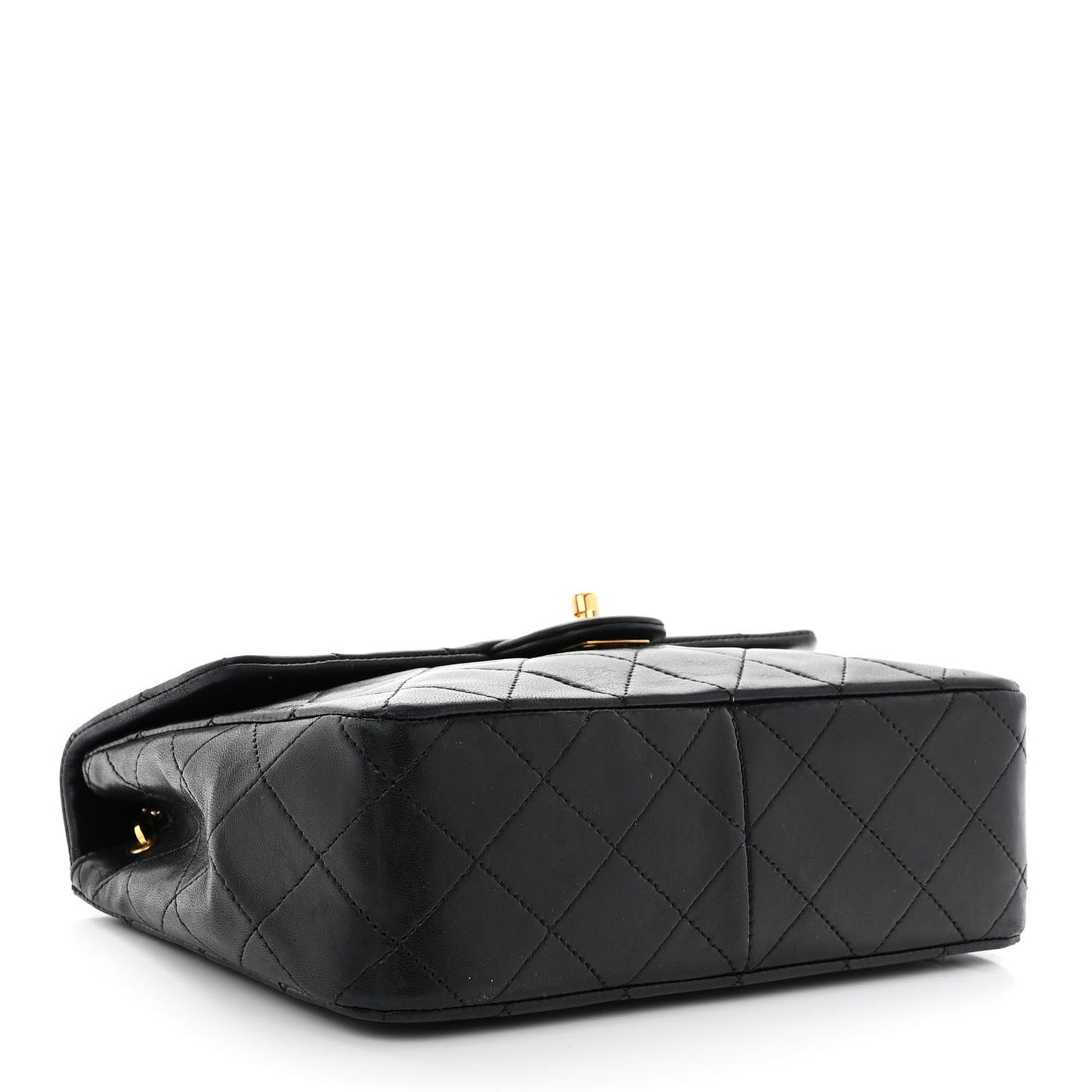 Lambskin Quilted Mini Square Flap Black