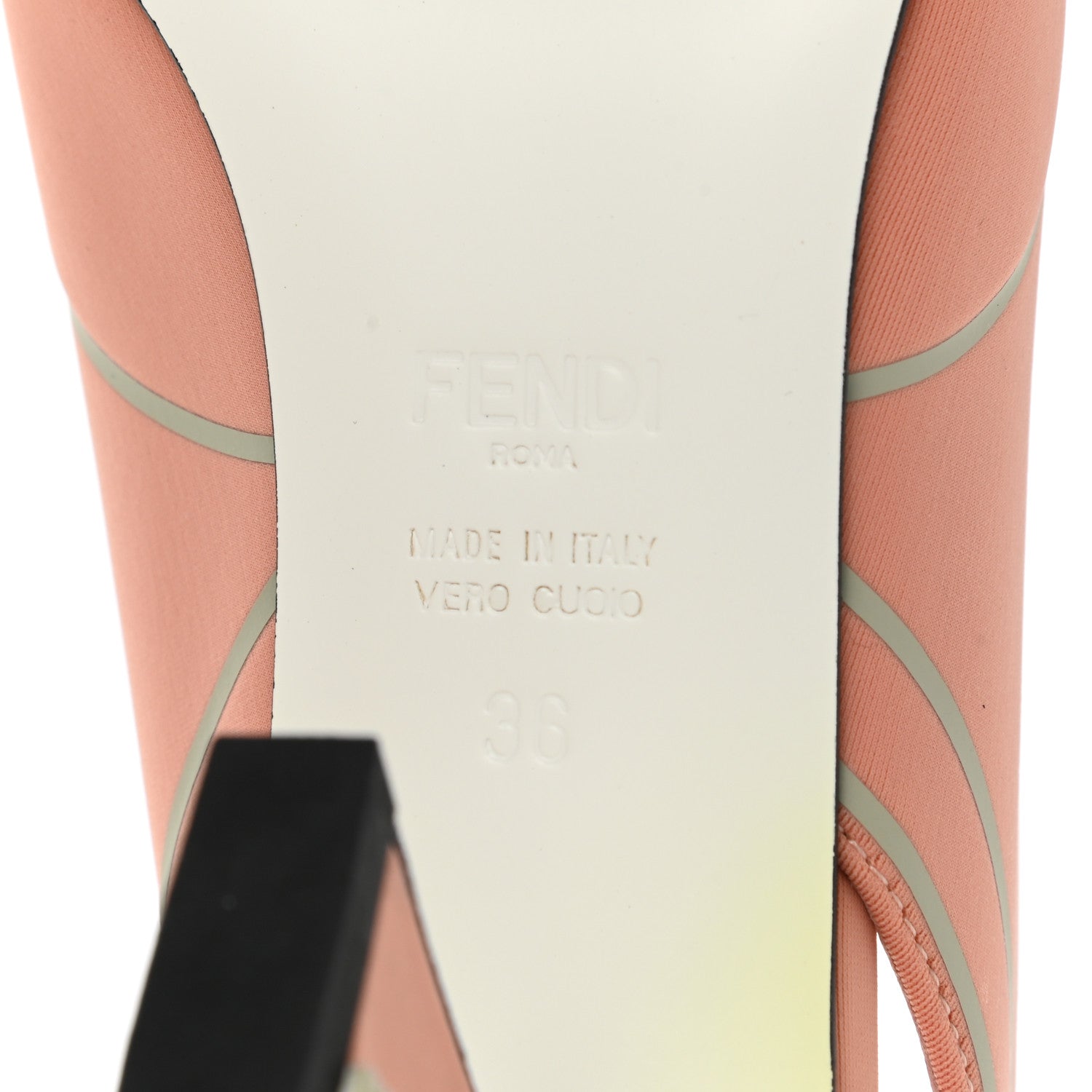 Fendi Stretch Fabric FFreedom Decollette Slingback Pumps 36 Angora Frosty Red Black White 6 of 8