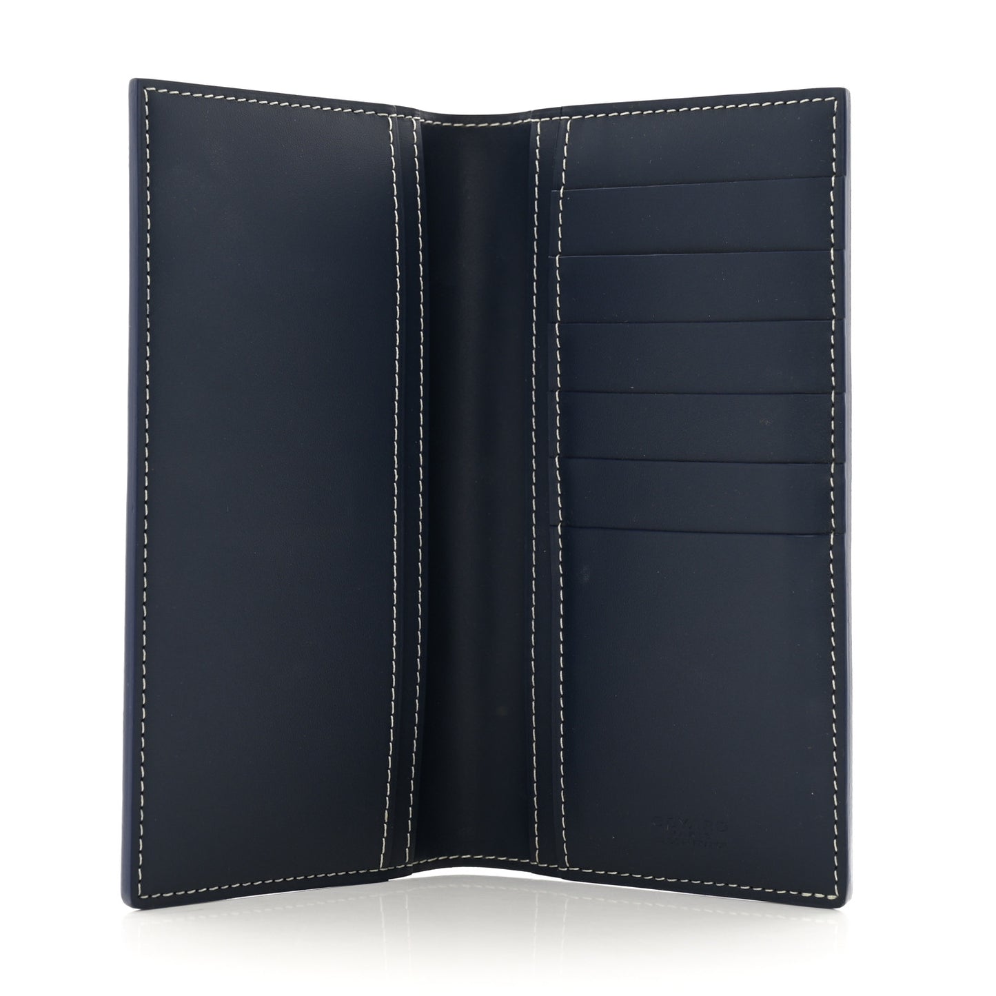 Goyardine Long Bi-Fold Wallet Navy