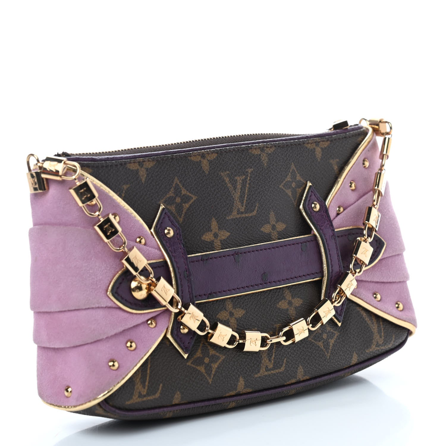 Louis Vuitton Monogram Suede Ostrich Les Extraordinaires Pochette 3 of 9