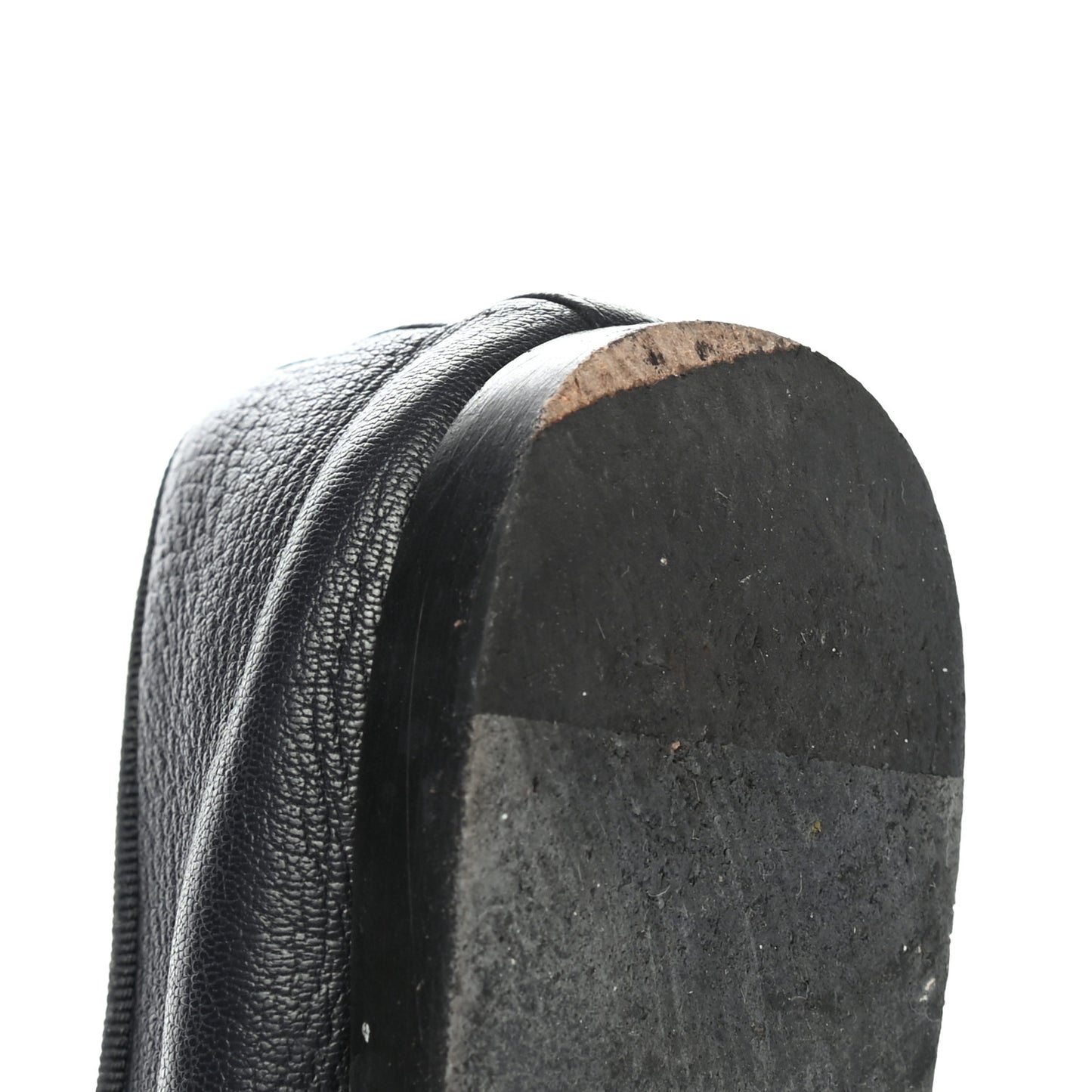Goatskin Patent CC Cap Toe Ballerina Flats 39 Black
