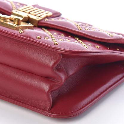 Christian Dior Lambskin Cannage Studded Small Dioraddict Flap Bag Red 9 of 11