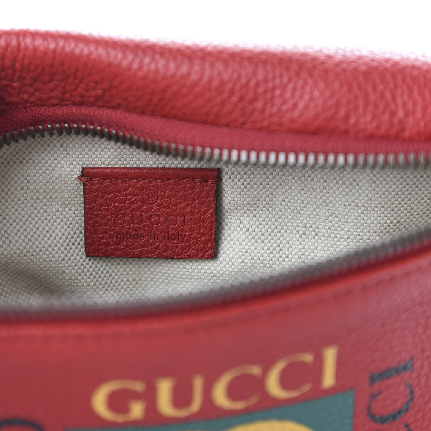 Grained Calfskin Small Logo Belt Bag Hibiscus Red