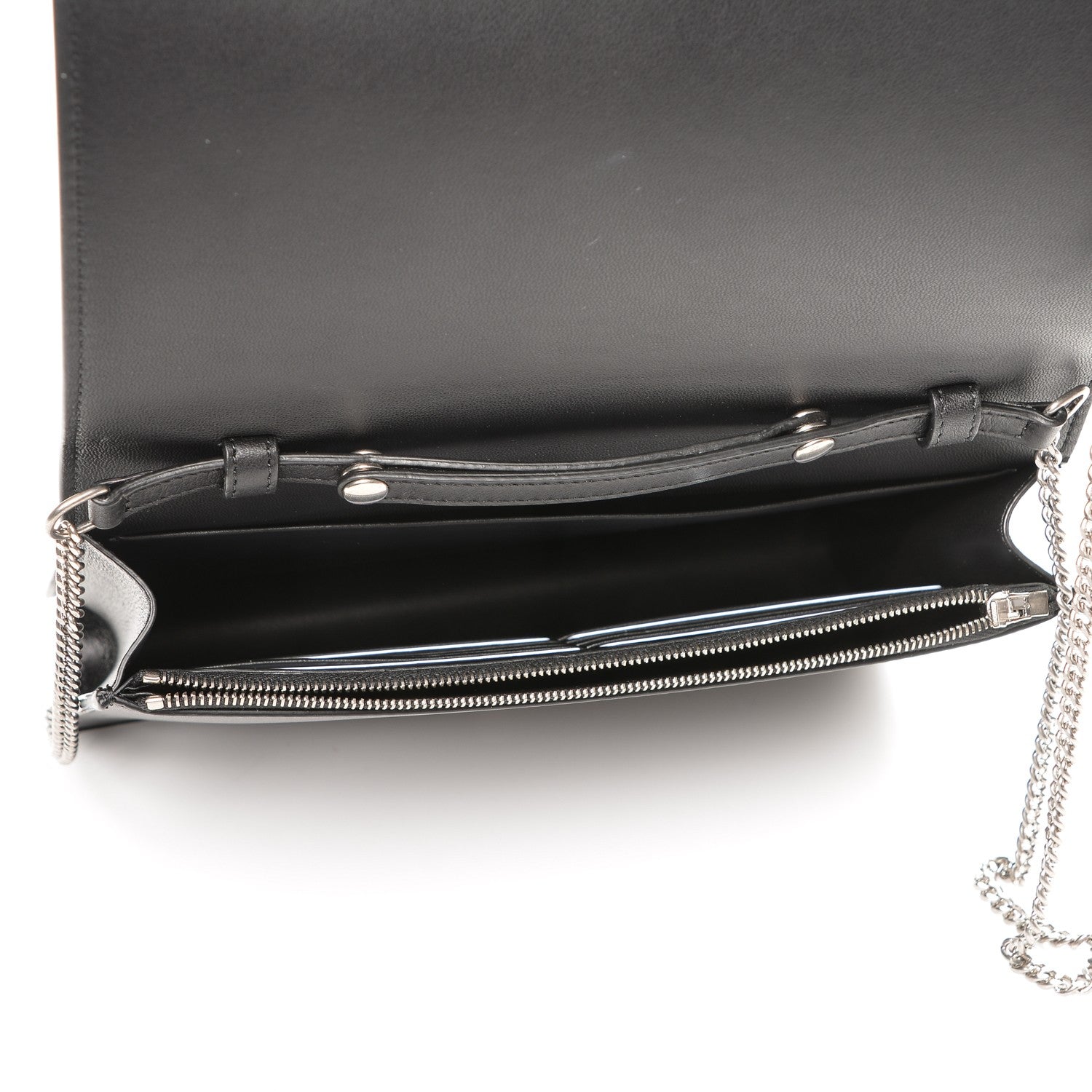 Celine Python Smooth Lambskin Frame Evening Chain Clutch Black 5 of 7