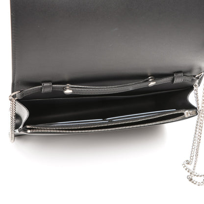 Celine Python Smooth Lambskin Frame Evening Chain Clutch Black 5 of 7