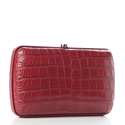 Gucci Crocodile Box Clutch Cherry 3 of 7