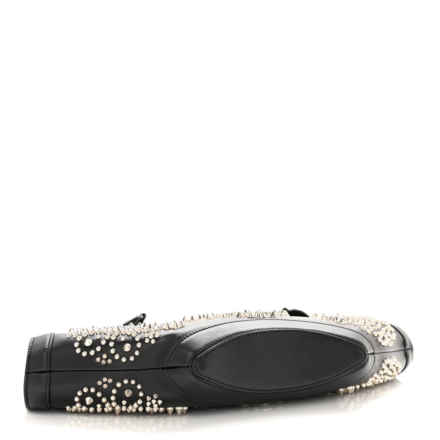 Calfskin Studded De Manta Clutch Black