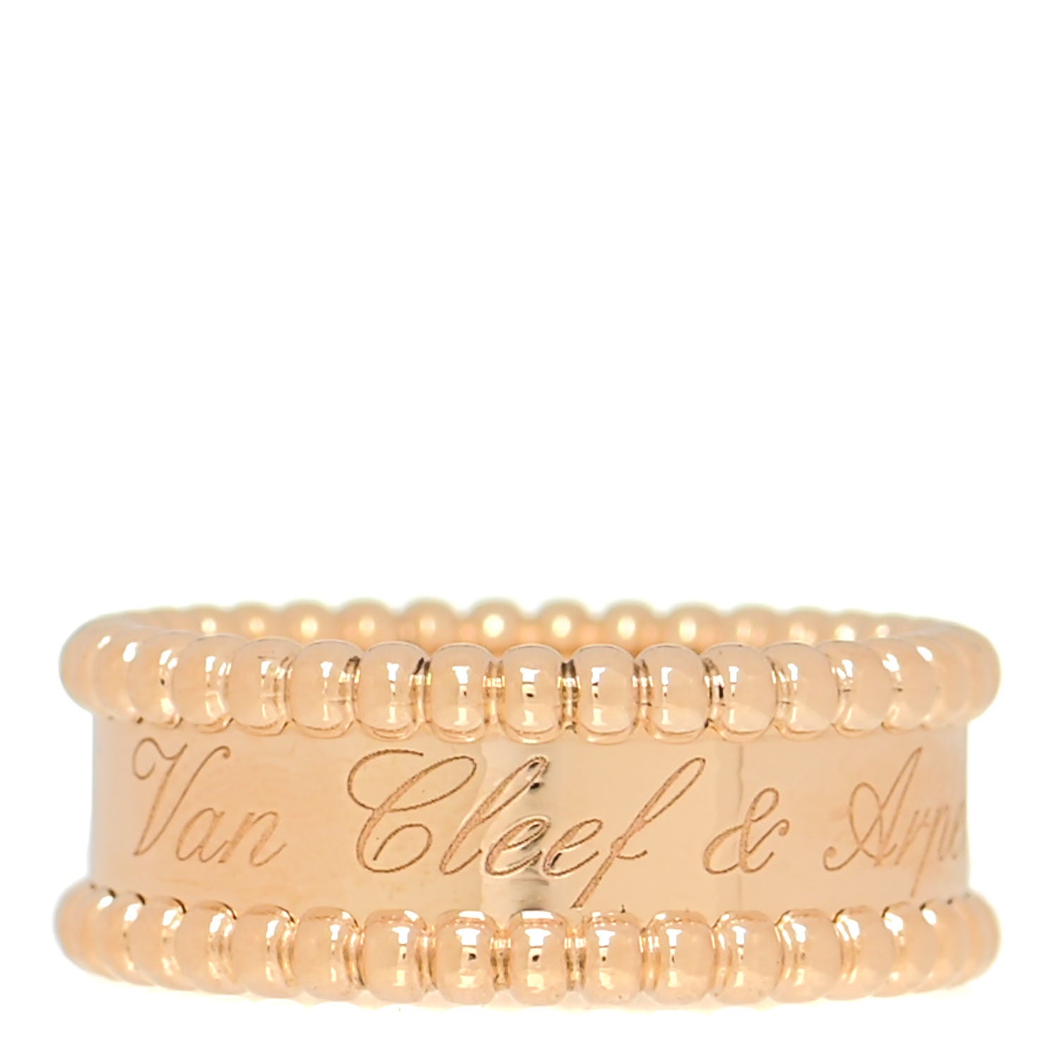 Van Cleef & Arpels 18K Yellow Gold Perlee Signature Ring 52 6 1 of 5