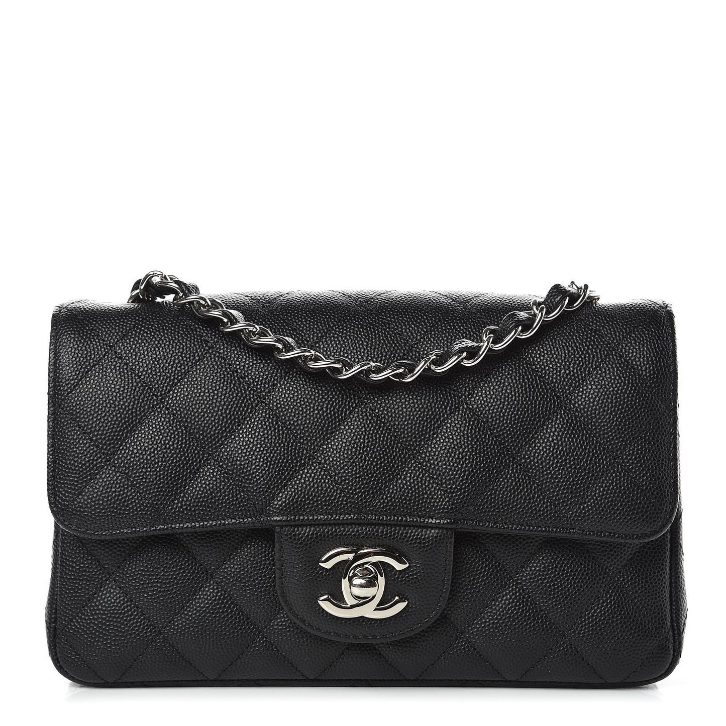 Caviar Quilted Mini Rectangular Flap Black