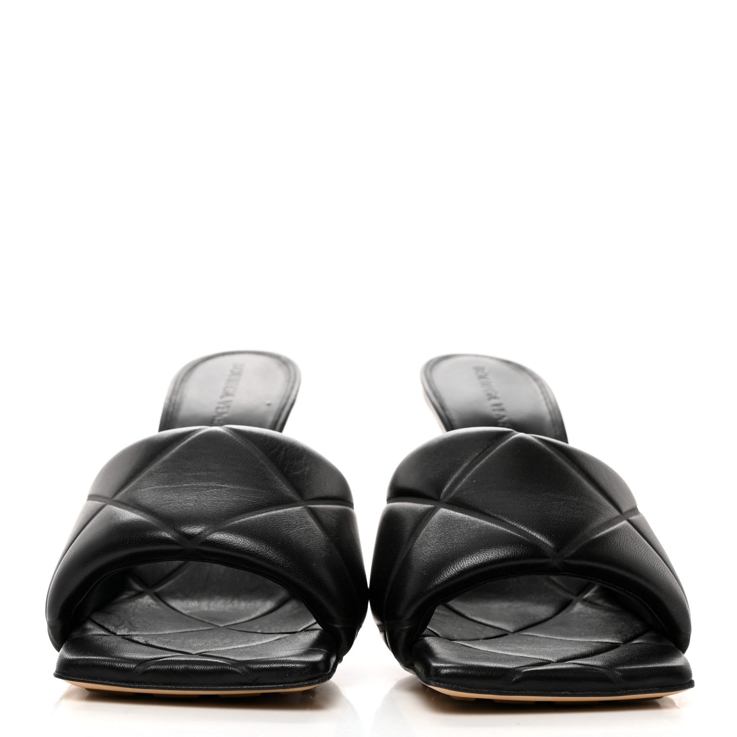 Bottega Veneta Nappa Quilted Rubber Lido Mule Sandals 38 Black 2 of 8