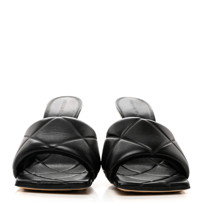 Bottega Veneta Nappa Quilted Rubber Lido Mule Sandals 38 Black 2 of 8